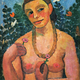 Self-Portrait (Semi-Nude with Amber Necklace and Flowers II), 1906